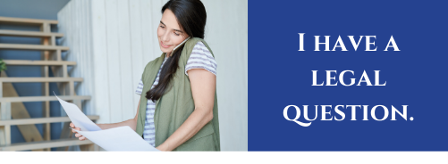Woman talking on the phone and holding papers - Click Here if you do not want to hire a lawyer and you simply have one legal question.